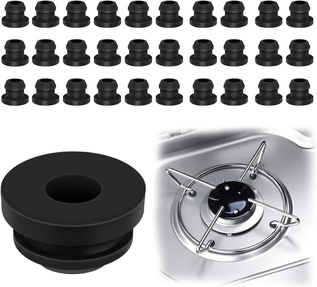 Rubberen Einddoppen voor Potsteunen - 30 Stuks, Roestvrije Rubber Voeten voor Motorhome Accessoires, Vissen en Campinggebruik