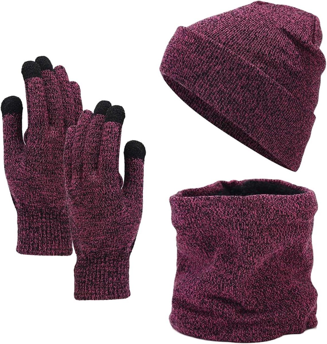 3-in-1 Winterset: Gebreide Beanie, Sjaal en Handschoenen voor Dames en Heren, Warm en Comfortabel voor Koude Dagen