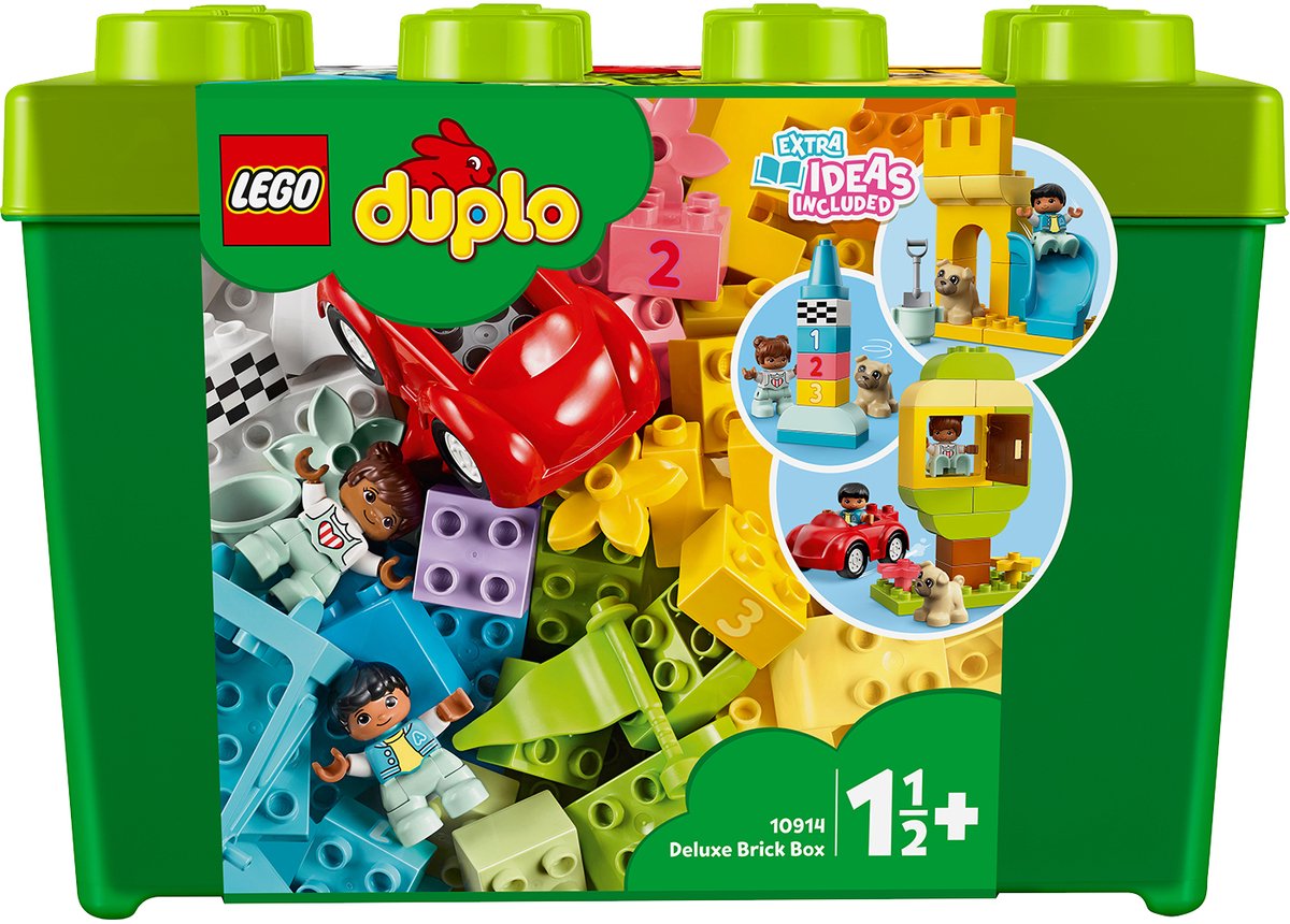 Bol.com LEGO 10914 DUPLO Classic Luxe Opbergdoos Bouwset met Opbergruimte, First Bricks Educatief Leerspeelgoed voor Peuters van... aanbieding