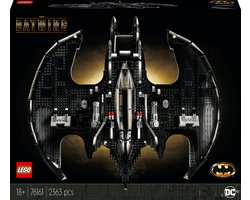LEGO® DC BATMAN™ 1989 Batwing 76161 displaymodel met een bouwbaar voertuig en verzamelfiguren: BATMAN, THE JOKER – MIME VERSION™ en Lawrence de Gettoblasterschurk™, fantastisch cadeau en doe-het-zelfproject (2363 onderdelen)
