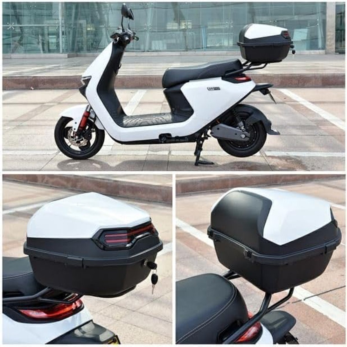 Universele Scooterkoffer & Topkoffer Motor - Waterdichte Helmkoffer met Slot - ABS - Zwart – foto 5