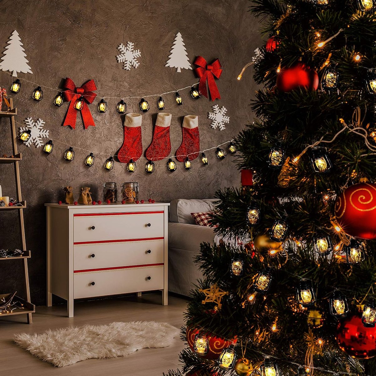 3m LED Lantaarn Lichtslinger - 20 Mini Lampjes Warm Wit Licht - Zwarte Retro Petroleumlamp Stijl - Batterijgevoed & Waterdicht - Sfeervolle Decoratie voor Binnen & Buiten - Perfect voor Tuin, Terras, Bruiloft & Kerst - Eenvoudig te Hangenaan — cadeau in Wonen & Interieur - foto 4