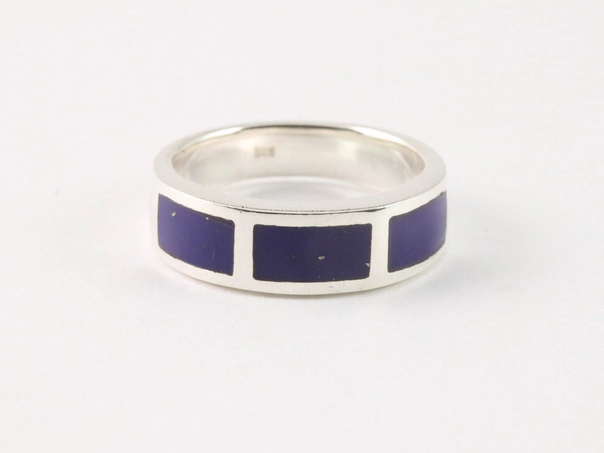 Zilveren ring met lapis lazuli - maat 20