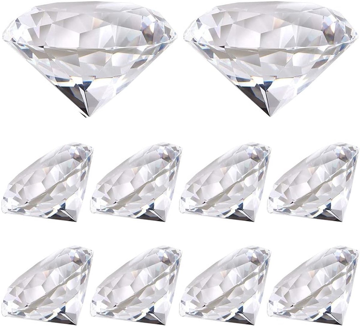 Decoratiekristal - Set van 10 - Transparant - Crystals Diamonds