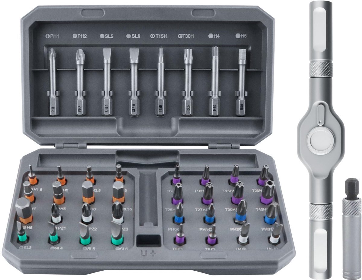 Magnetische Schroevendraaierset - 42-in-1 - Met Afneembare T-Ratelgreep