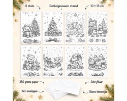 8 Kleur kerstkaarten - Dubbele kerstkaarten - kerstkaarten maken - Art Foto Service groep - Kerstkaarten DIY - kerstkaarten voor kinderen -…