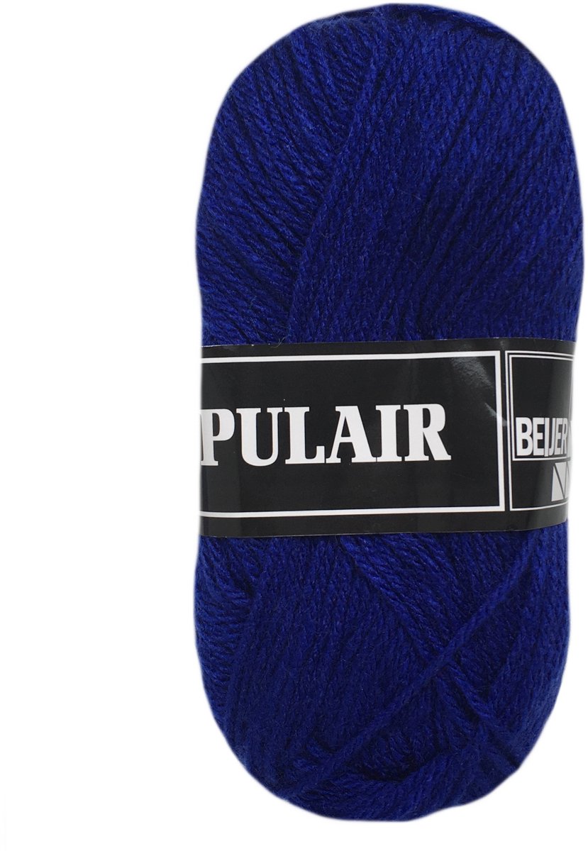 Beijer Populair acryl garen - kobalt blauw (16) - 1 bol haakgaren/breigaren - naald 3,5 a 4mm
