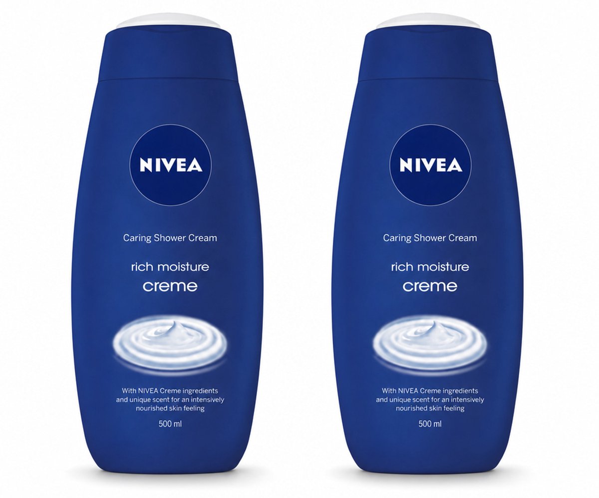 2 x NIVEA - Douchecrème - Rijke Hydratatie - Voedend Huidgevoel - 500 ml - Bulkverpakking - 2 stuks