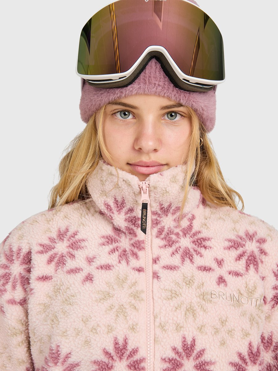 Brunotti - Rezany-Print Snow Fleece Meisjes - Sepia Rose - Fleece Vest - Wintersport Kleding - Basic Fleece - 128