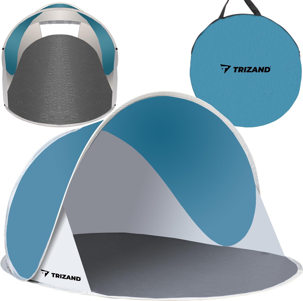 Strandtent 10178, pop-up uv-bescherming, werptent, licht, zonnetent, afmetingen: 145 x 100 x 70 cm - ShopVlot