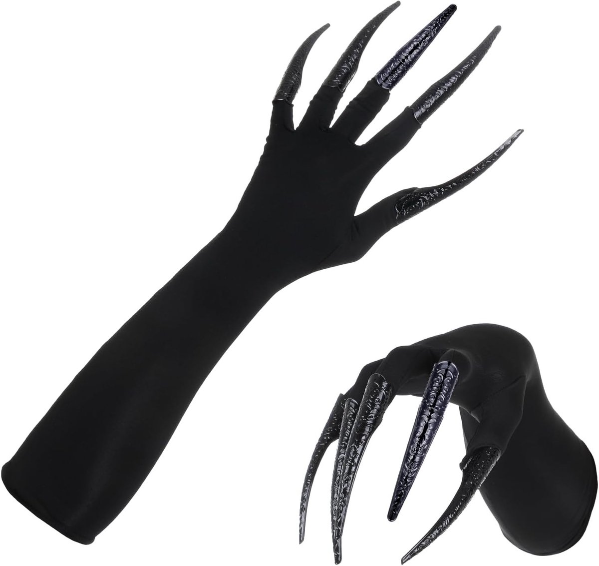 Zwarte Klauwen Handschoenen voor Halloween Kostuums - Griezelige Accessoires met 10 Klauwen voor een Indrukwekkende Look