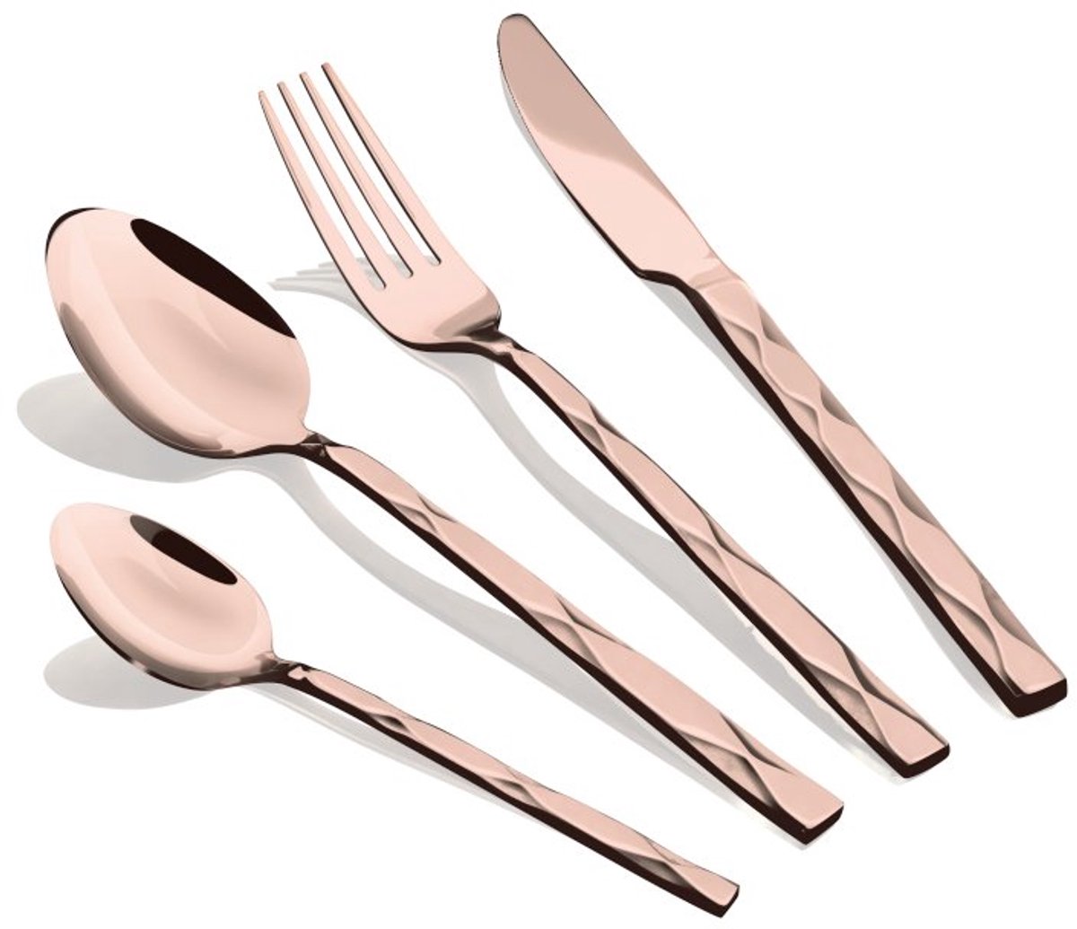 24-delige roestvrijstalen bestekset uit de Rose Gold Collection