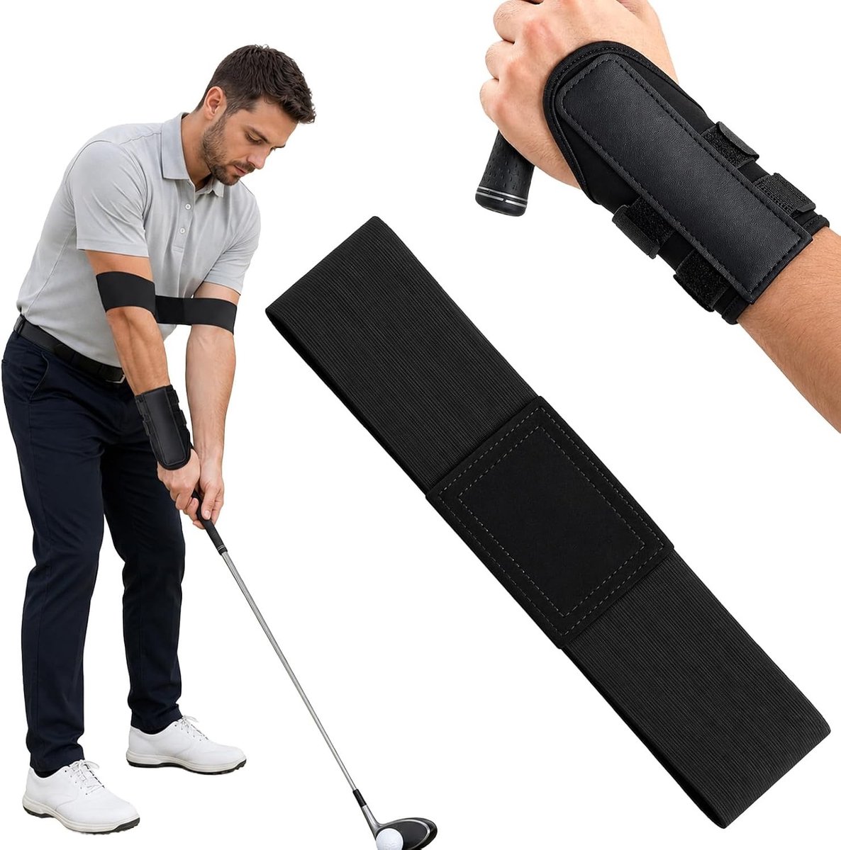 Set van elastische golfswing trainer banden voor verbeterde swingtechniek en krachttraining in golf