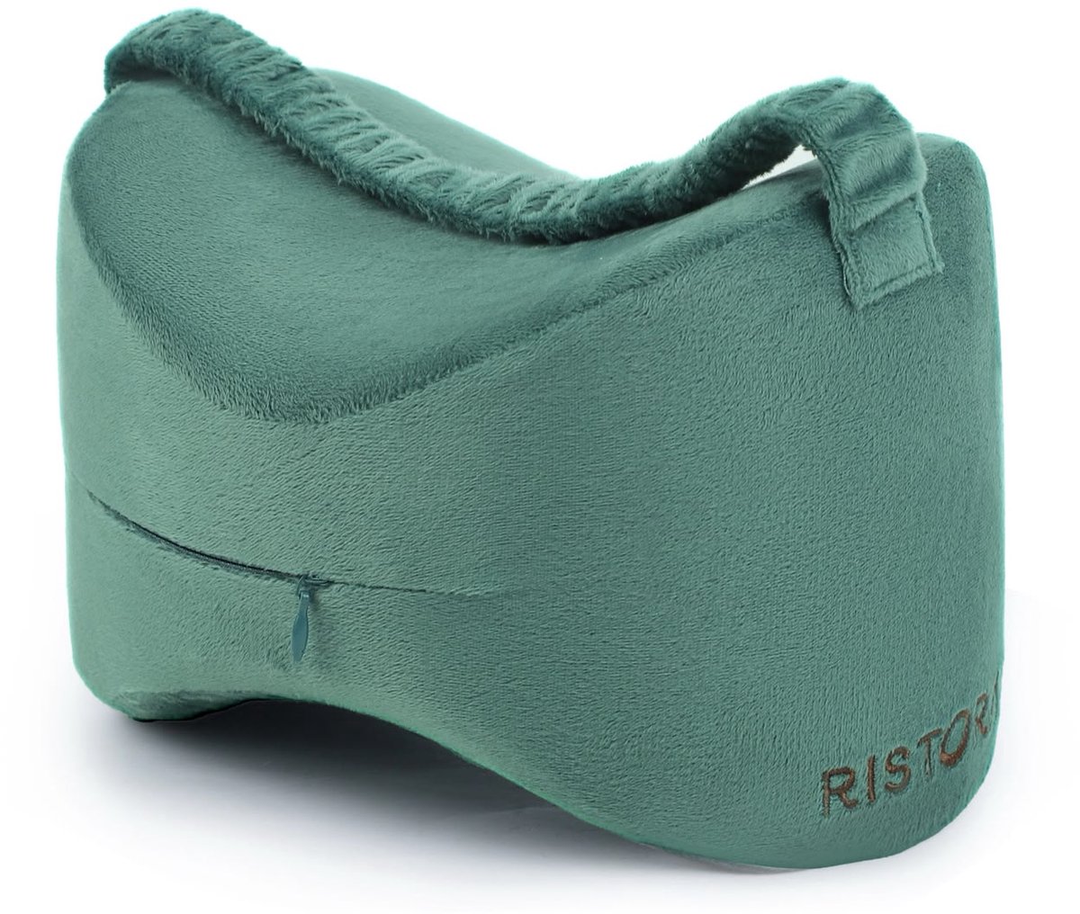 Ristorah Ergonomische Kniekussen - Memory Foam - Orthopedische Kniekussen met Band - Houding Correctie - Beenkussen - Zijslaapkussen - Groen