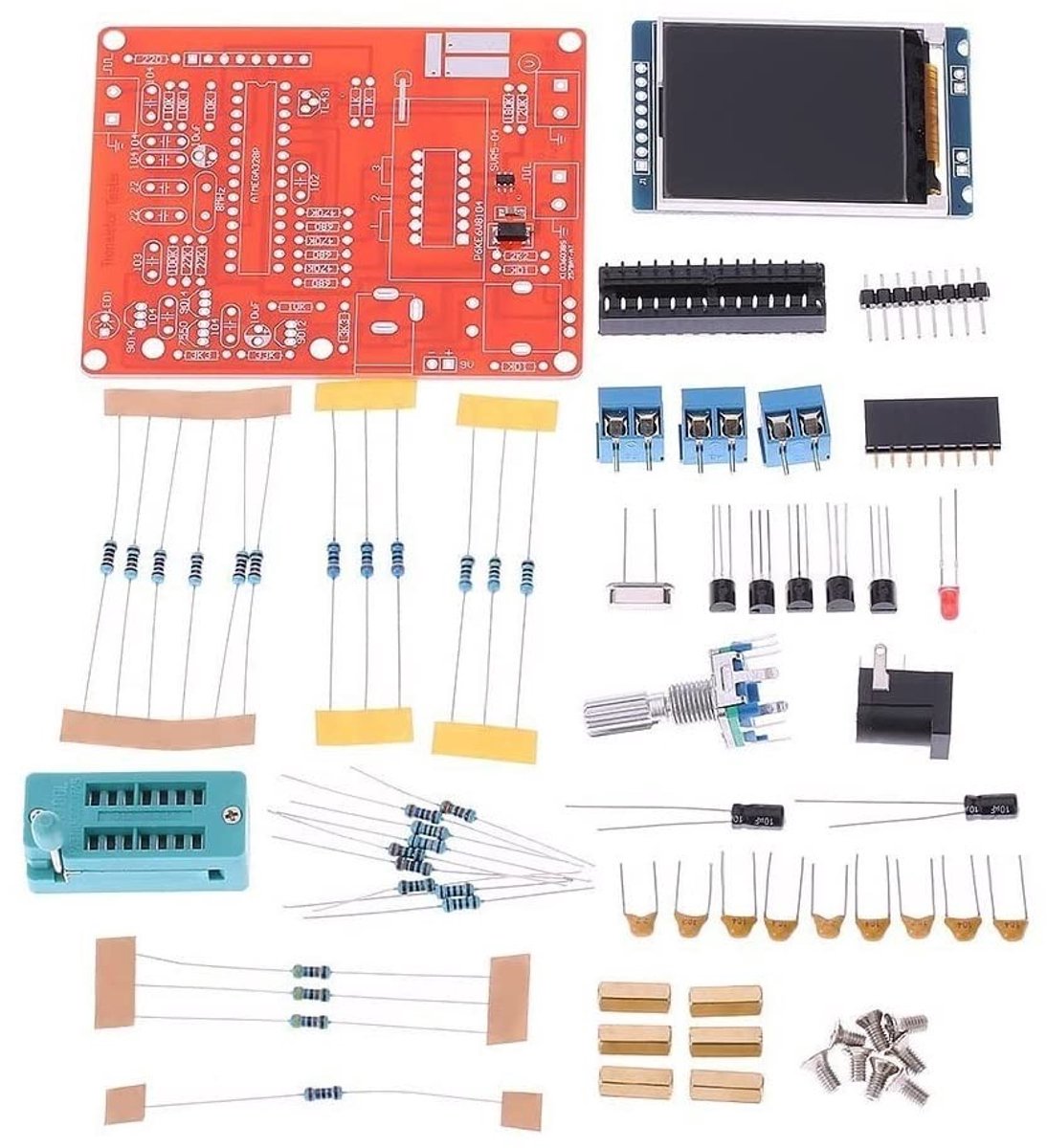 Transistor Tester met LCD Scherm - Diode, Capaciteit, ESR, Spanning en Frequentiemeter met PWM Signaalgenerator