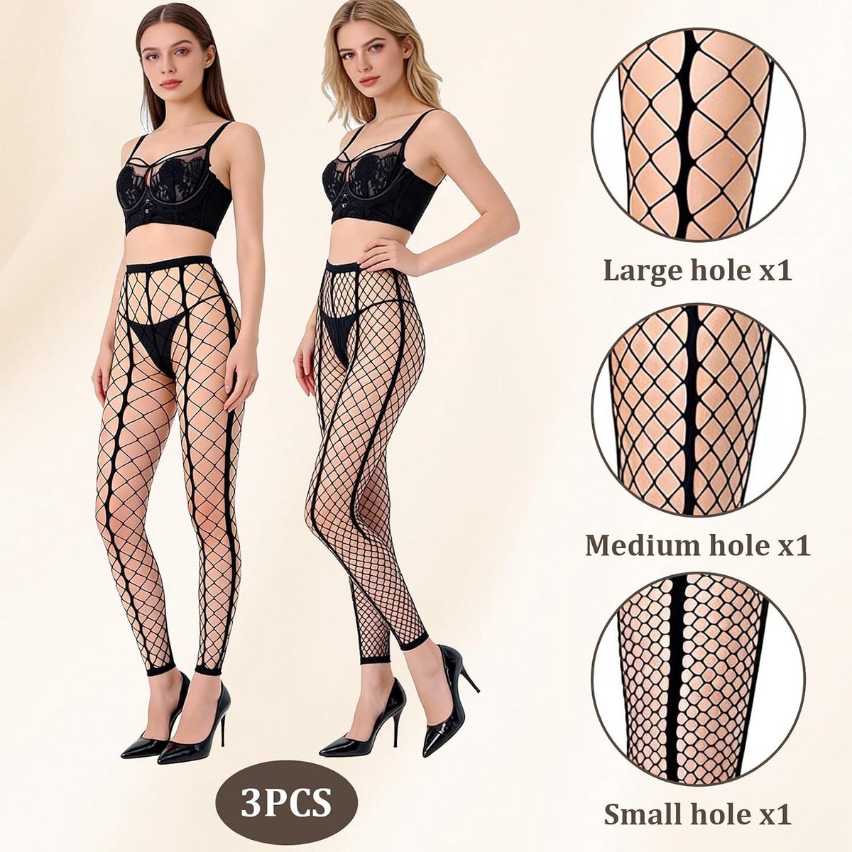 Zwarte netkousen voor dames - Ademend, comfortabel en elegant voor elke gelegenheid, perfect voor jurken, rokken en feesten
