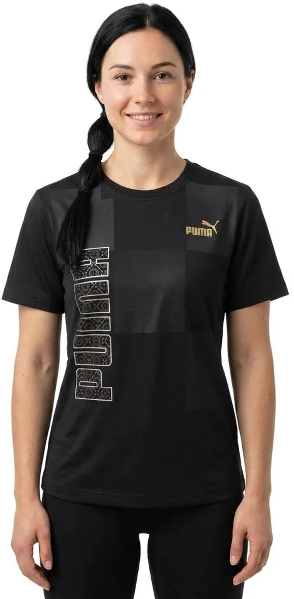 Puma Power Logo Love T-shirt Met Korte Mouwen S Vrouw Zwart