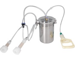 Handmatige Melkmachine van Roestvrij Staal, 2 Liter Capaciteit, Sterke Zuigkracht voor Thuisboerderij en Geitenhouderij
