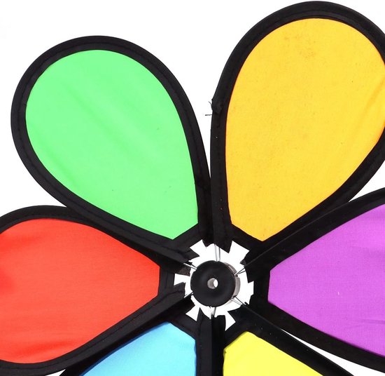 Kleurrijke 5-delige Tuinwindmolens, 20-Inch Regenboog Windmolens voor Tuin, Feest en Buitenruimte Decoratie — afbeelding 3
