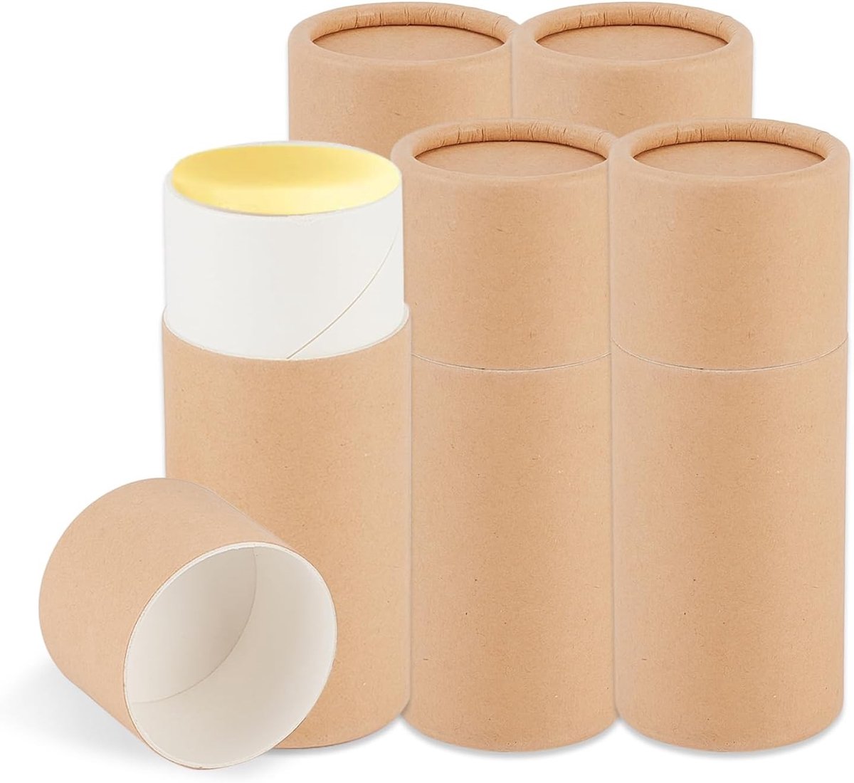 Set van 5 Lege Kartonnen Deodorant Containers - Duurzame Push Up Tubes voor Lippenbalsem en Cosmetica