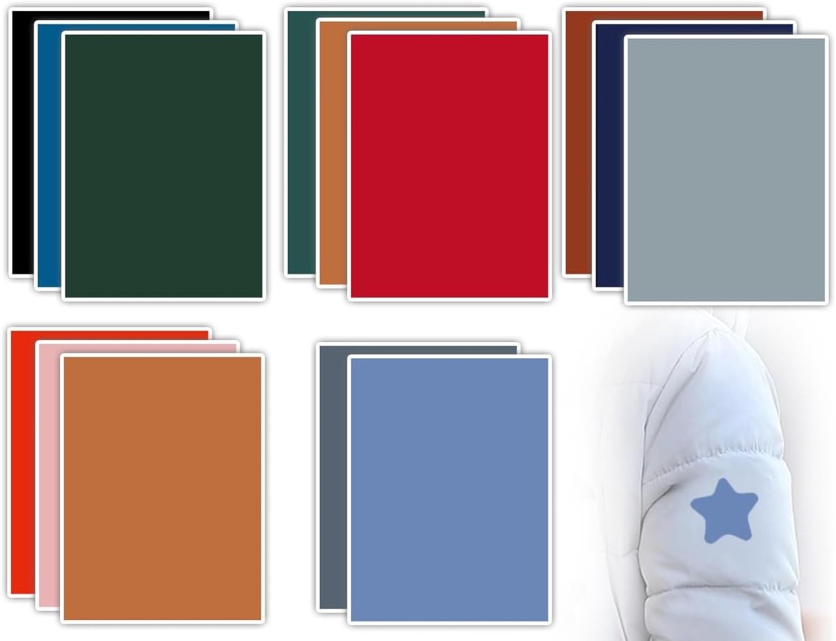 Set van 14 Zelfklevende Nylon Reparatie Patches voor Donsdekens, Waterdicht en Lichtgewicht, Ideaal voor Textielherstel (Kleuren, 15 x 20 cm)