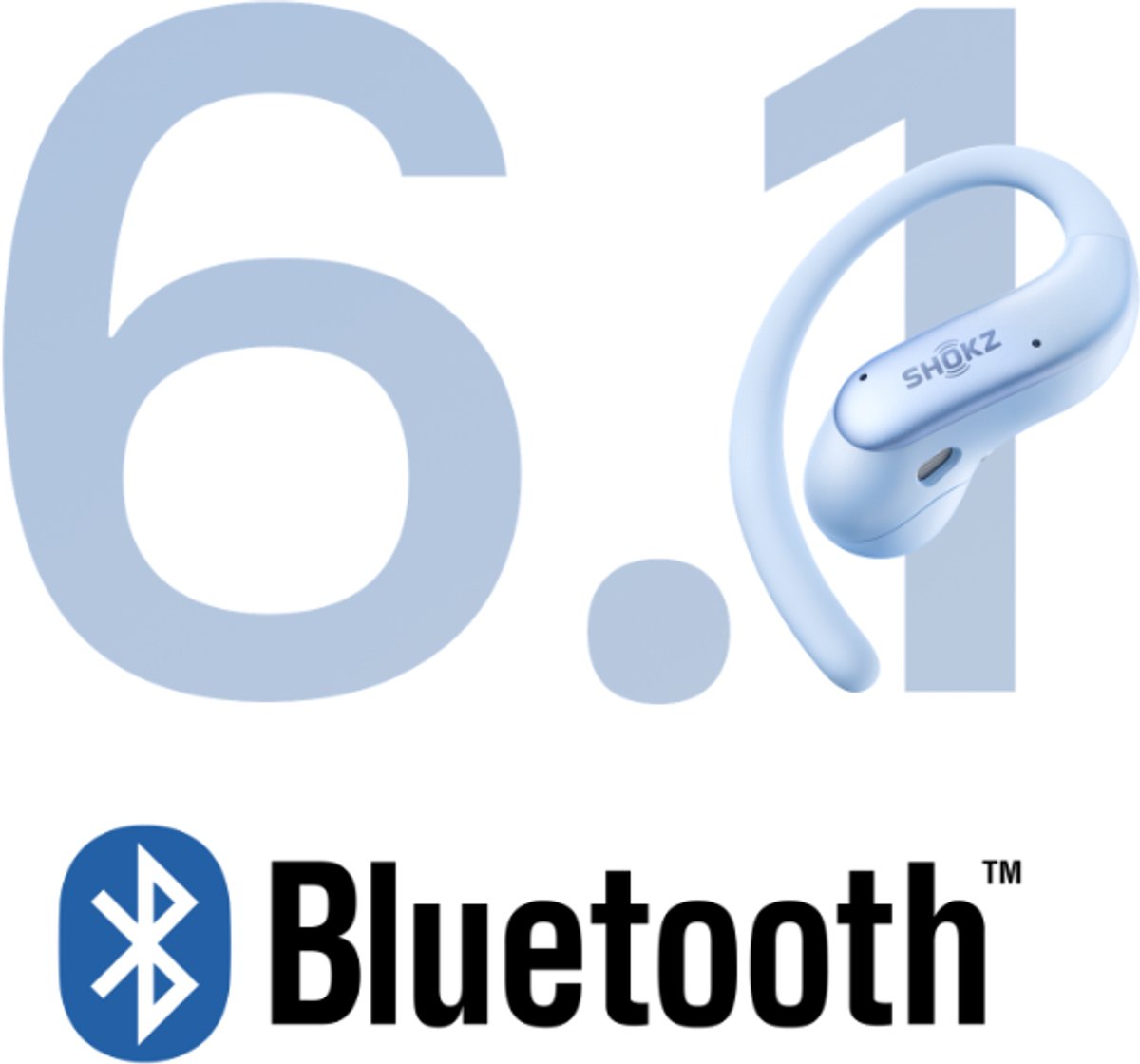 Shokz OpenFit Air 2 - Open-Ear - OpenBass 2.0 - 36 uur batterij - IP55 - Ice Blue thumbnail 4