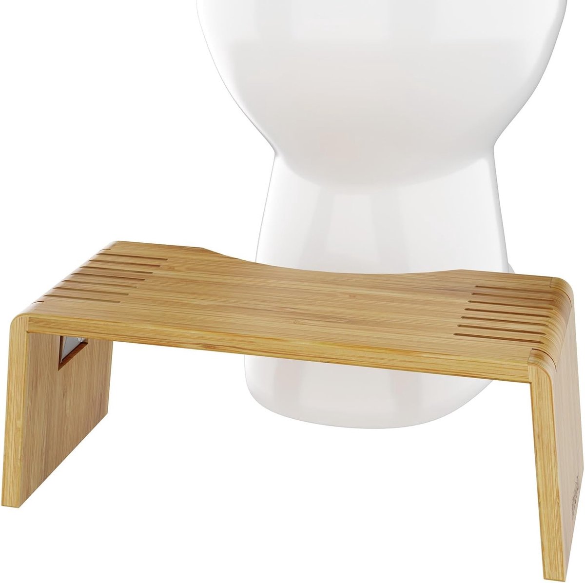 Douchebank bamboe - Bruin - 7 Inches - Vouwen Toiletstoel van Duurzaam Bamboe - Voor Verbeterde Toiletgang