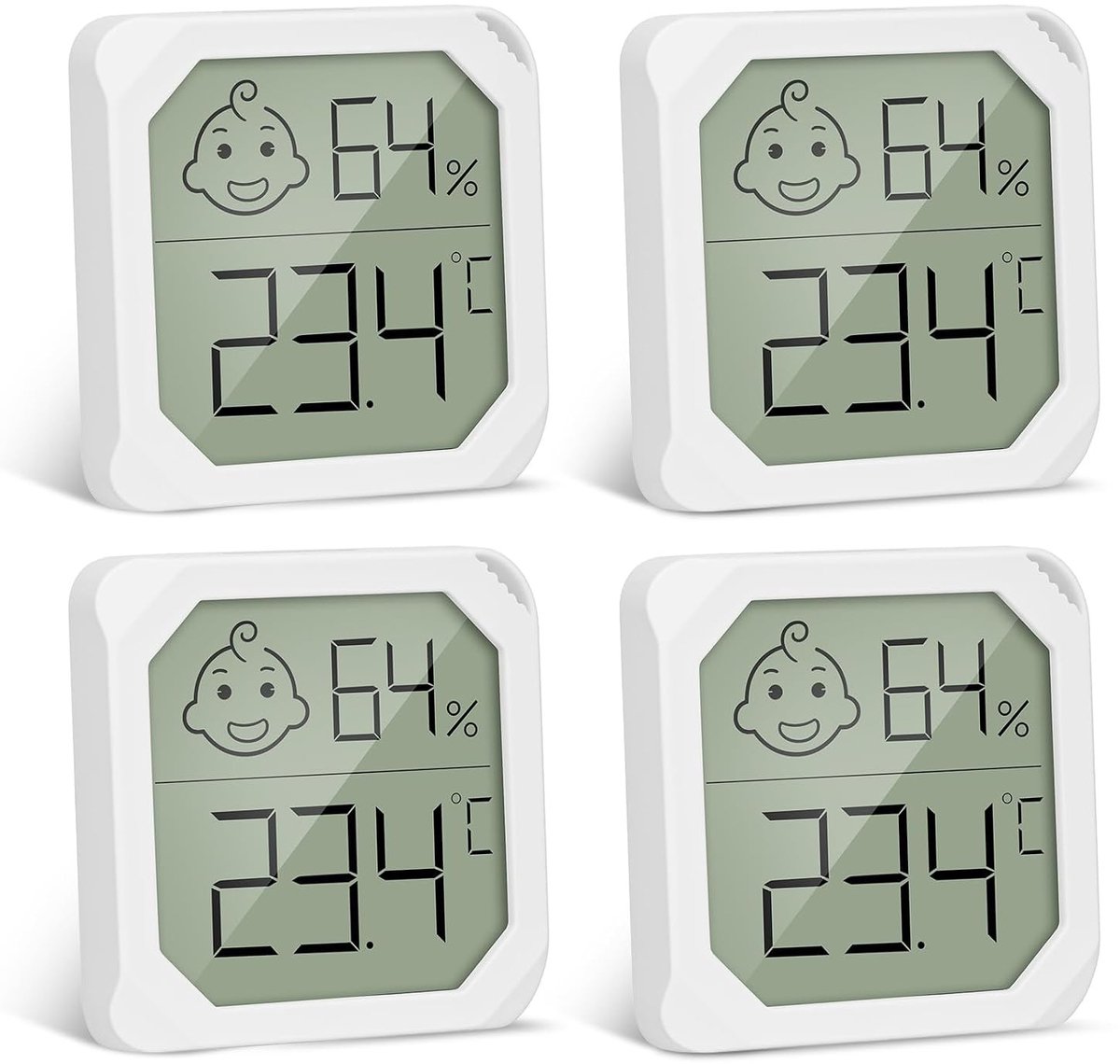 Aanlegthermometer - Wit - Digitaal - Hygrometer en Temperatuurmeter - Voor Binnengebruik