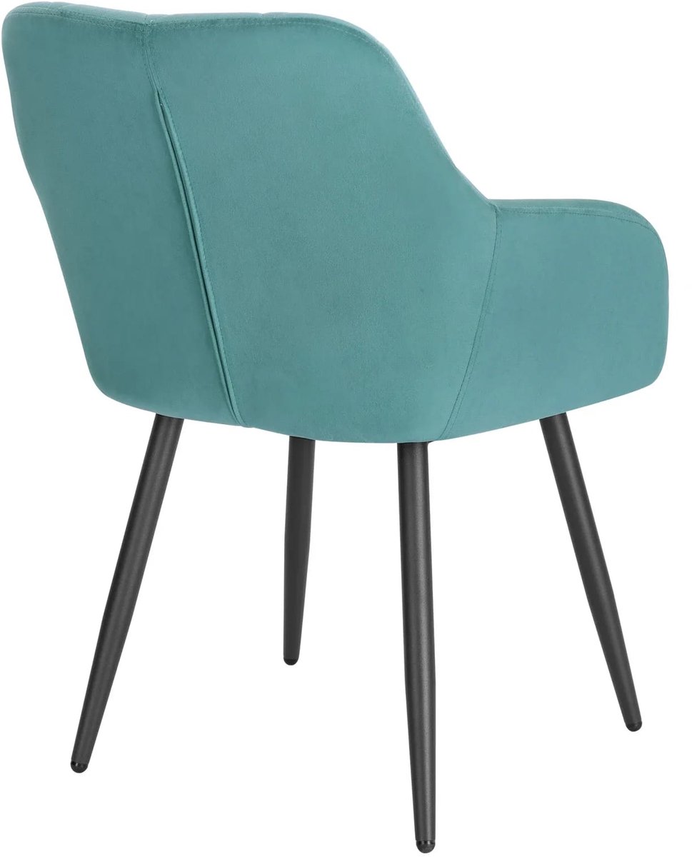 Klarven® Eetkamerstoelen Turkish groen - Fluwelen Eetkamerstoelen - Dining Chairs - Eetkamerstoelen Set van 4 - Ergonomisch comfortabele zit - Metalen frame - Draagvermogen 120 kg - B56xd53xh83,5cm