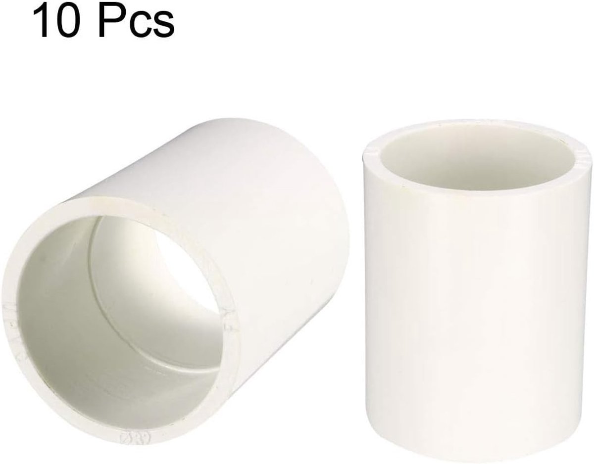 10 Stuks 32mm Rechte PVC Buiskoppelingen voor Tuinwater, Solventlassen, Sanitair Aansluitingen, Slangkoppelingen en Adapter