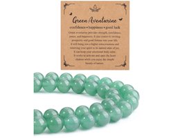 CrystalTears 8 mm groene aventurijn kristallen kralen, 96 stuks, ronde helende steen voor het maken van sieraden - ShopVlot