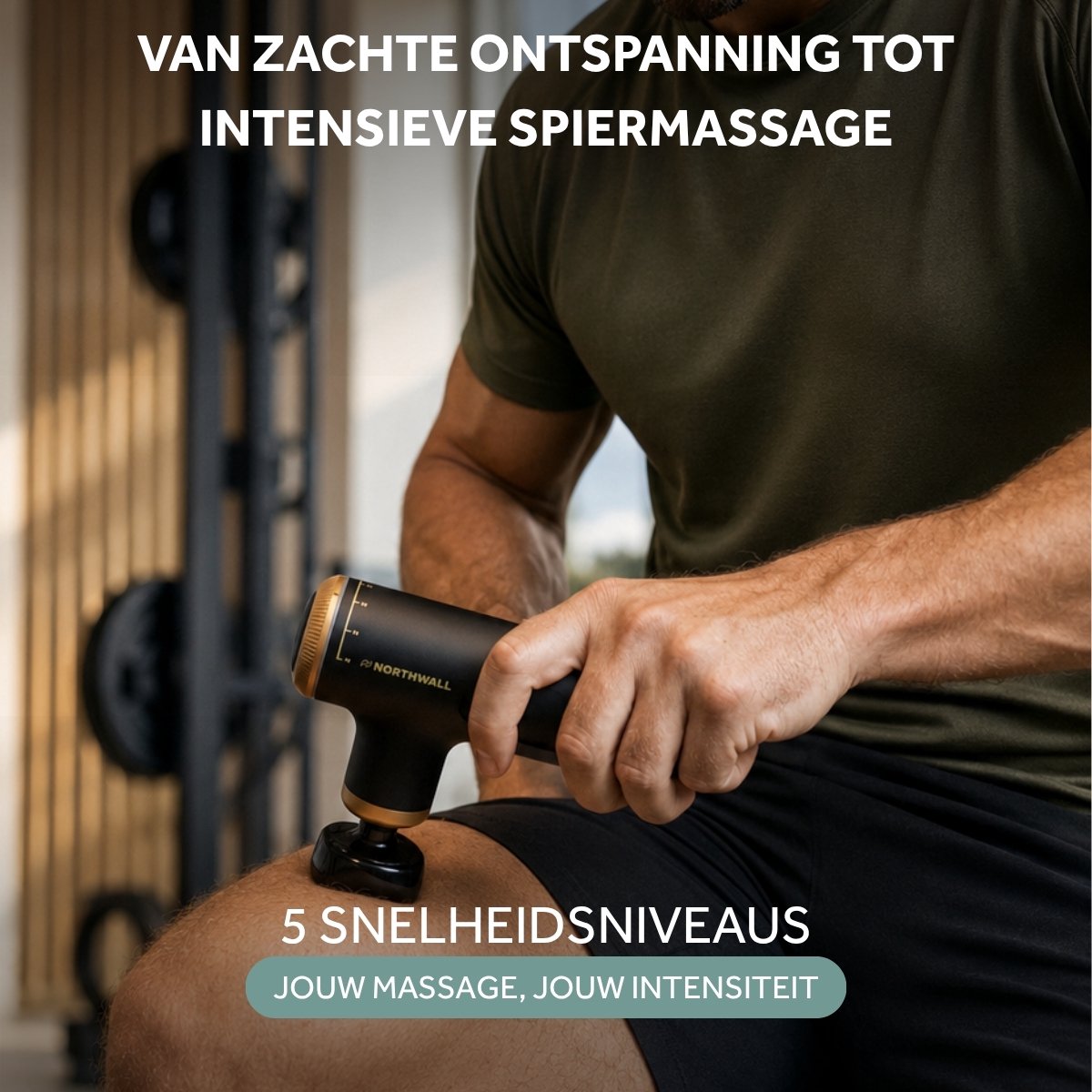 Northwall G2 Mini - Massage Gun Professioneel - Gold Series - Massage Apparaat - Infrarood Massagekop - Massage Pistool Inclusief Koffer - 5 Opzetstukken thumbnail 4