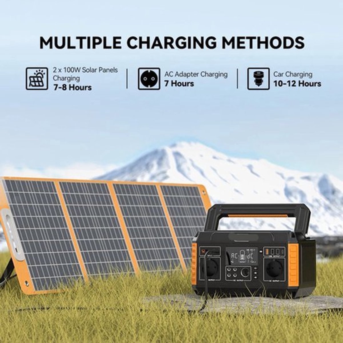 Draagbare Powerstation – Mobiele Accu – Noodstroom – Zakelijke Energie – 520Wh Capaciteit – Zuivere Sinusgolf AC – Meerdere Aansluitingen