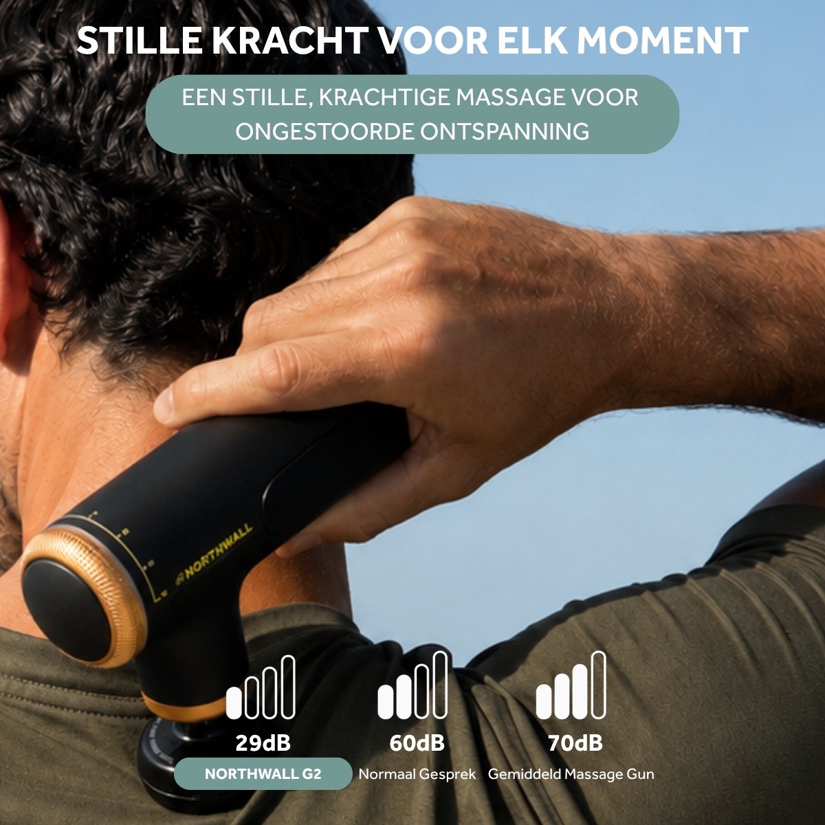 Northwall G2 Mini - Massage Gun Professioneel - Gold Series - Massage Apparaat - Infrarood Massagekop - Massage Pistool Inclusief Koffer - 5 Opzetstukken thumbnail 3