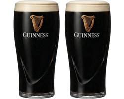 Guinness Bierglazen Pint 500 ml - Set van 2 - Klassiek Elegant Guinness Glazen - Stevig en Duurzaam - Perfect voor Speciaalbier Liefhebbers