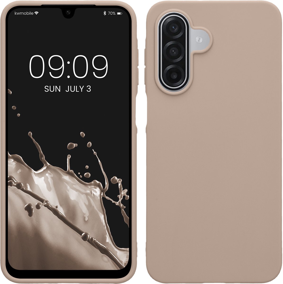 kwmobile telefoonhoesje geschikt voor Samsung Galaxy A18 4G / 5G - Hoesje voor smartphone - Back cover in mat crème