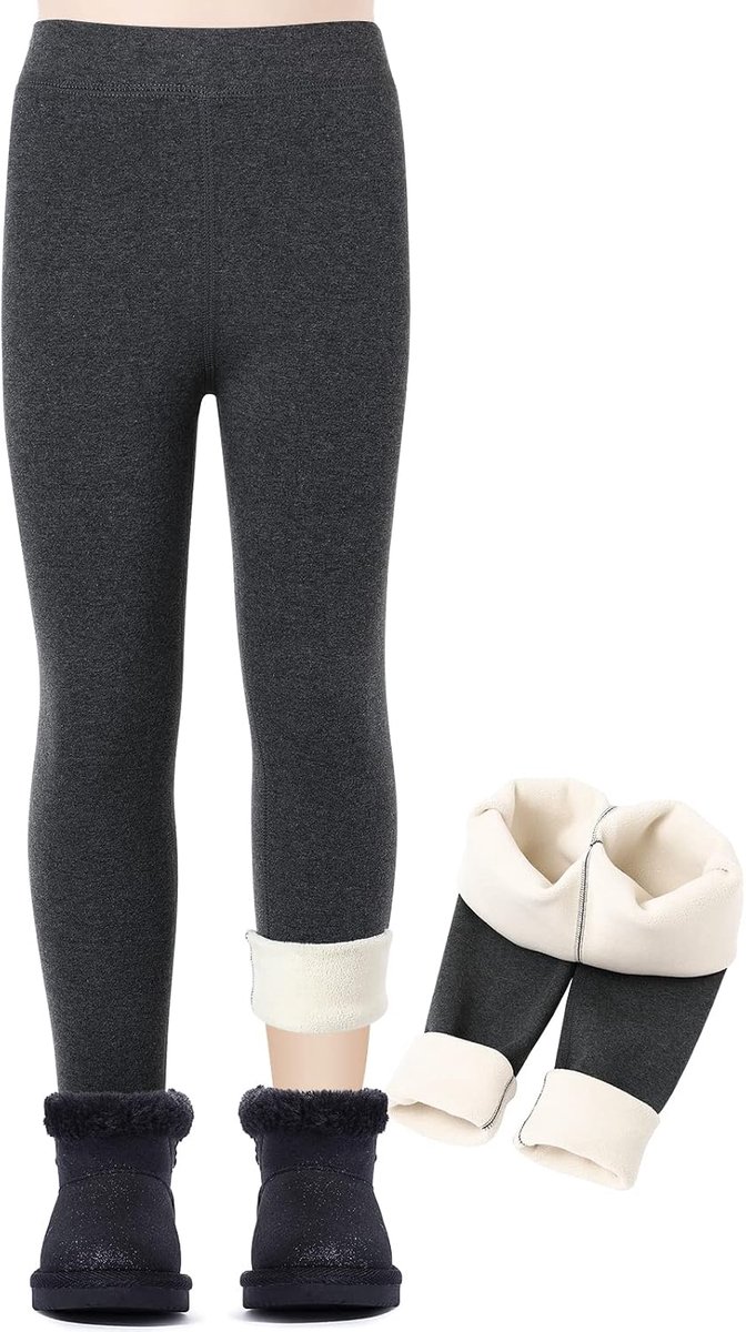 Thermolegging voor Meisjes Gevoerde Legging met Fleece Winter Lange Thermische Broek voor Kinderen Verdikt Warm Ondoorzichtig Elastisch