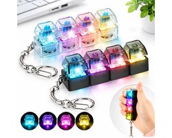 VHV - Keyboard Fidget Toy met LED en Sleutelhanger - 2 Stuks - Sleutelhanger Anti Stress Speelgoed - Clicker Fidget Toetsenbord met Ledlicht - Fidgets - Fidget Spinner - Fidget cube - Fidget toys volwassenen