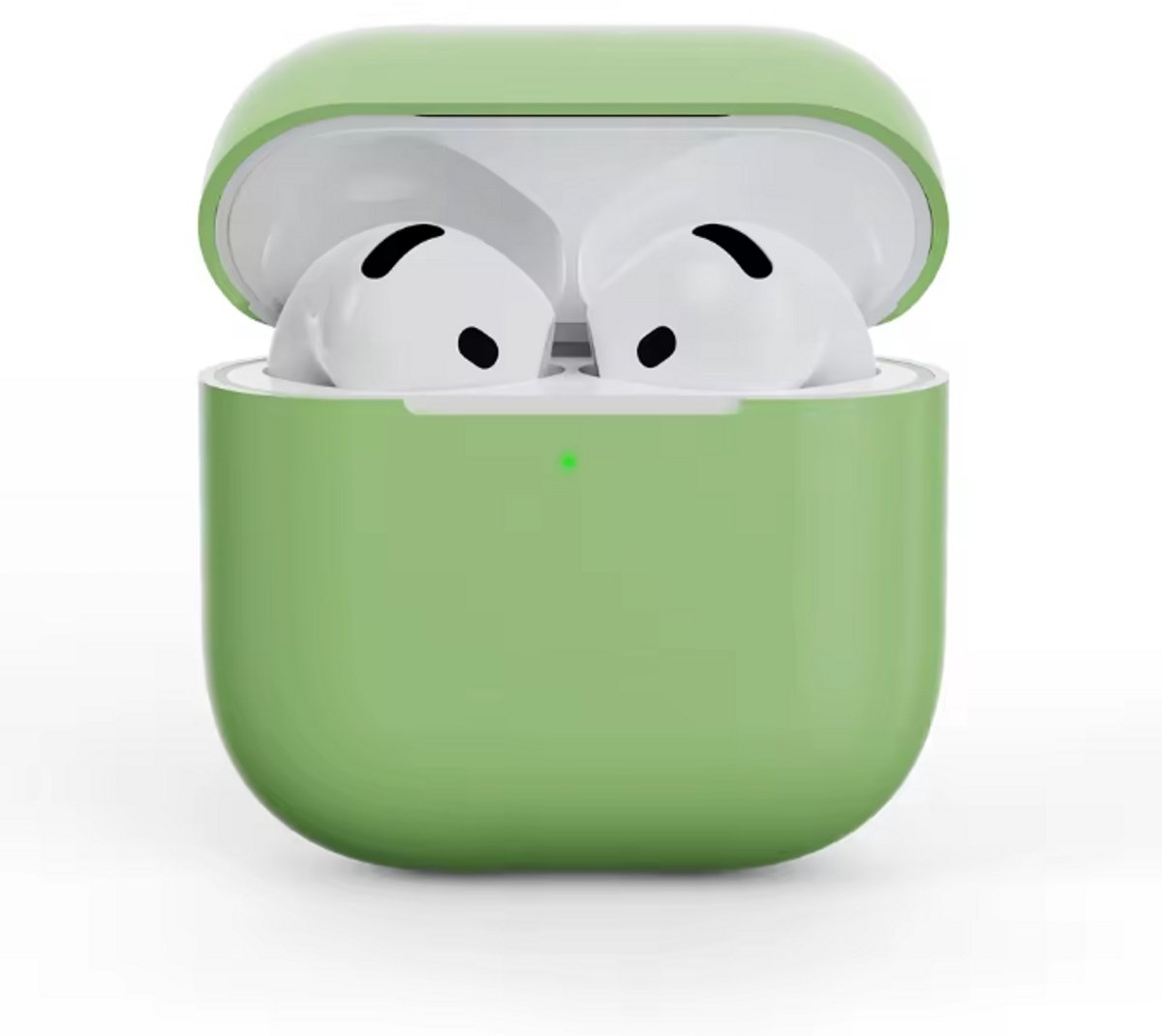 Jumada's Case Geschikt voor AirPods 4 Hoesje Hoes Siliconen met Clip Cover - Groen