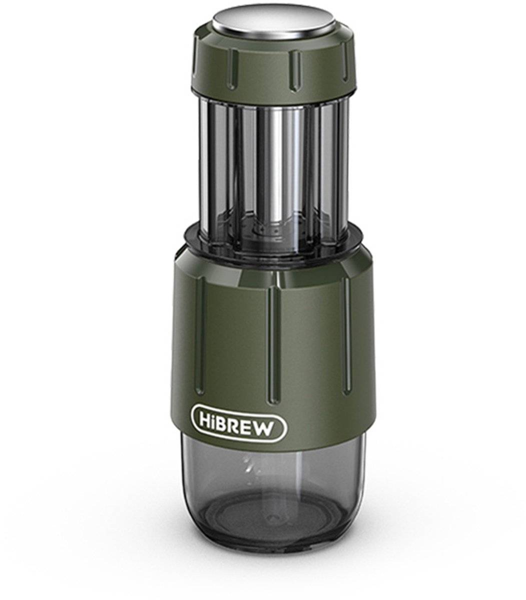 HiBREW H4D 2-in-1 draagbaar espressoapparaat, handmatige handpers voor koffiecapsules en gemalen koffie, warm/koud koffiezetapparaat voor op reis en thuisgebruik