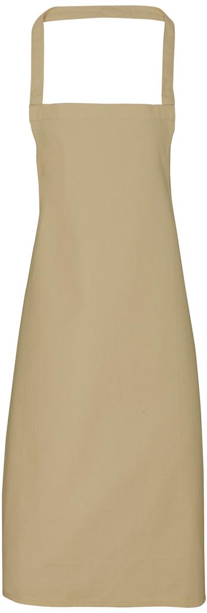Schort, voorgekrompen absorberende katoenentwill, halterschort | Organische katoen | Banden van dezelfde stof | Lengte vanaf de taille 62 cm Kleur Lime