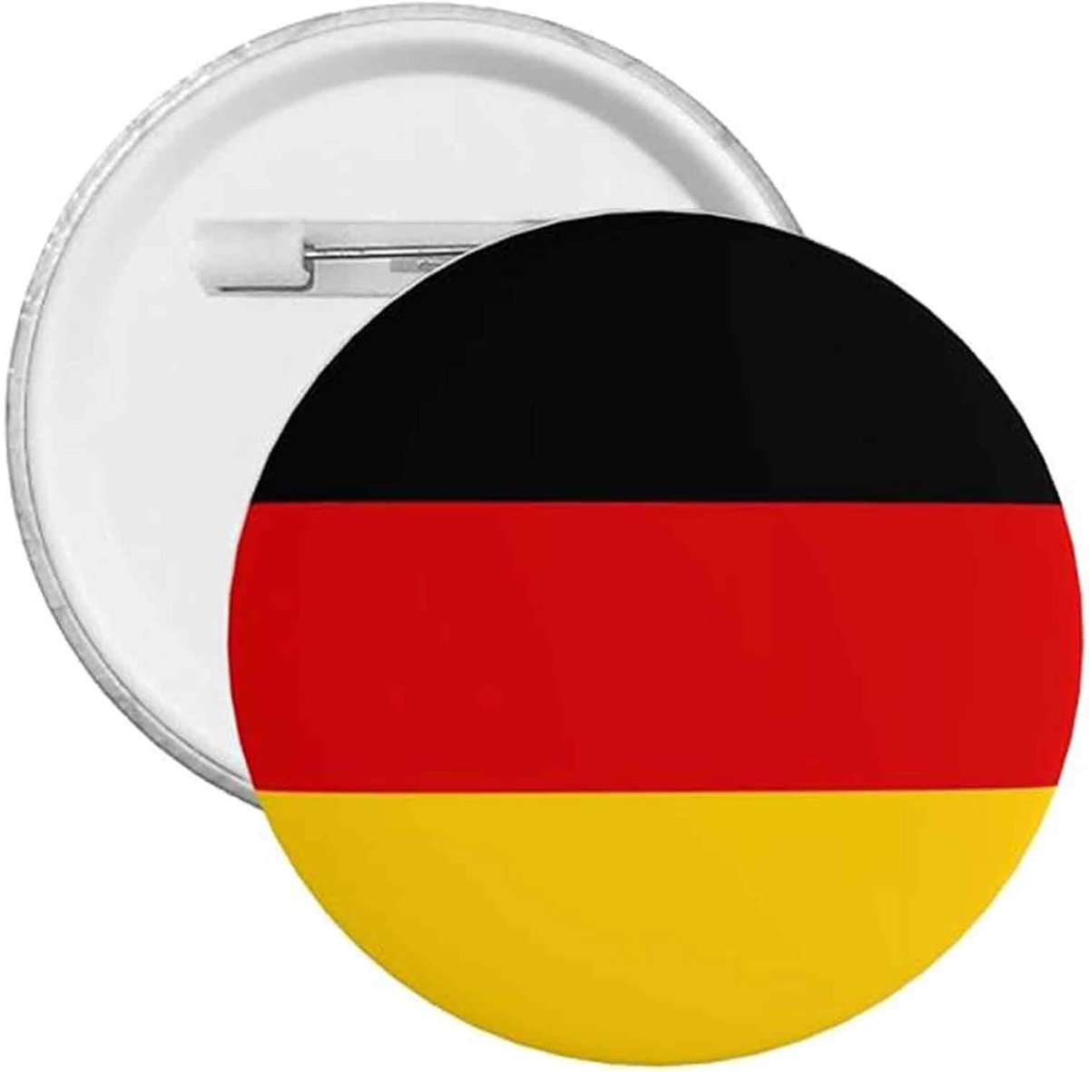 Set van 5 badges met Duitse vlag, 5,8 cm, ronde pin met speld voor kleding, rugzak, hoed, ideaal voor Duitse nationale feesten, sportevenementen en decoratie