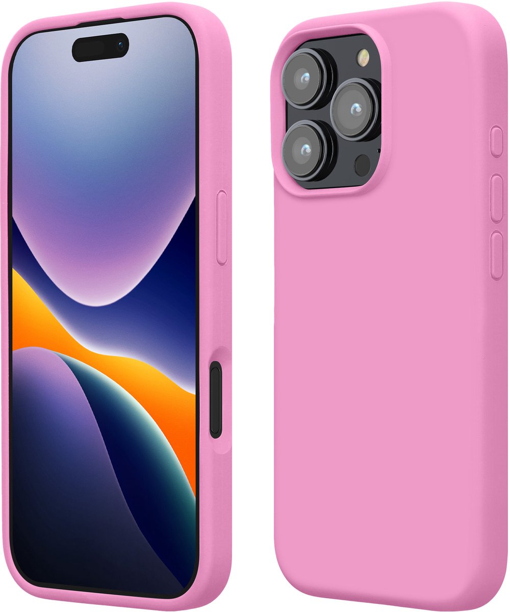 kwmobile telefoonhoesje geschikt voor Apple iPhone 16 Pro - Hoesje met siliconen coating - Smartphone case in Roze lavendel