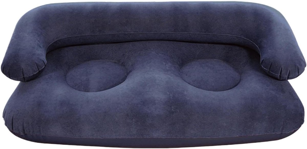 2Person Opblaasbare Sofa Couch met Armleuning - Geflokte Afwerking voor Buiten/Binnen