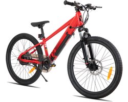 JOYSTAR 24 Inch Elektrische Kinder Mountainbike - 250W E-Bike voor Kinderen (7+ Jaar) - 25 km Actieradius - Met Verwijderbare Accu & Schijfremmen – Spaakwiel - Rood