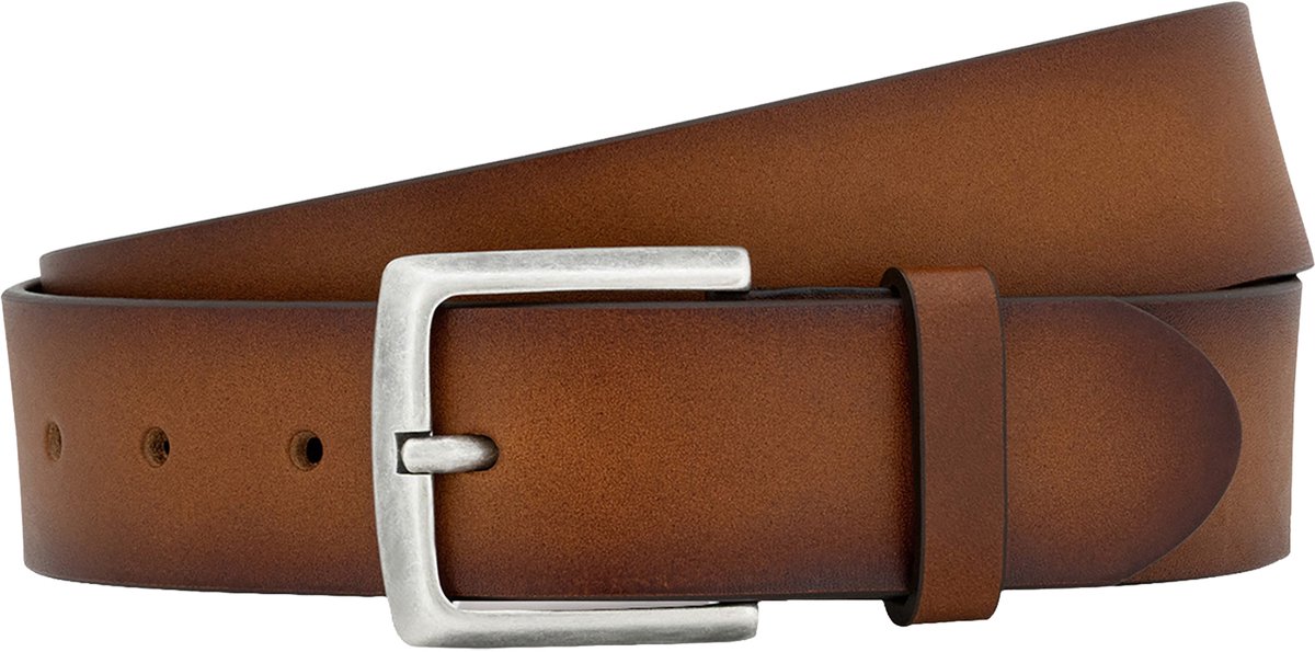 LINDENMANN leren heren riem - cognac