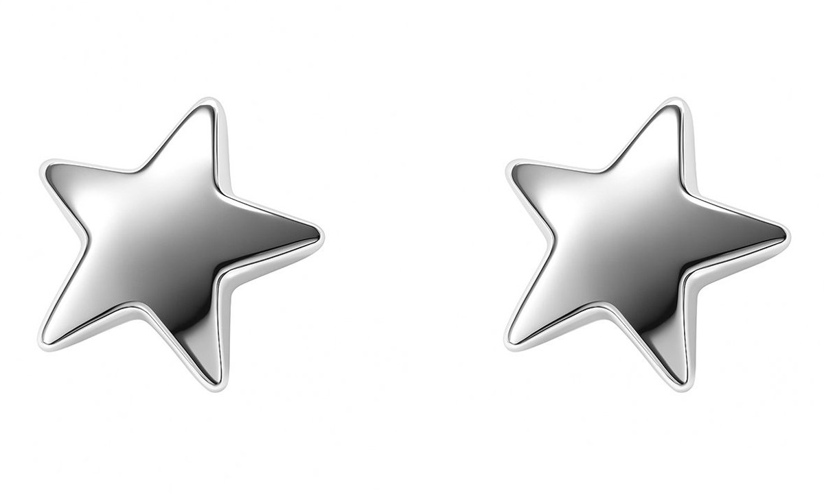 Zilveren dames oorknopjes met bolle ster 10 mm - 925 zilver