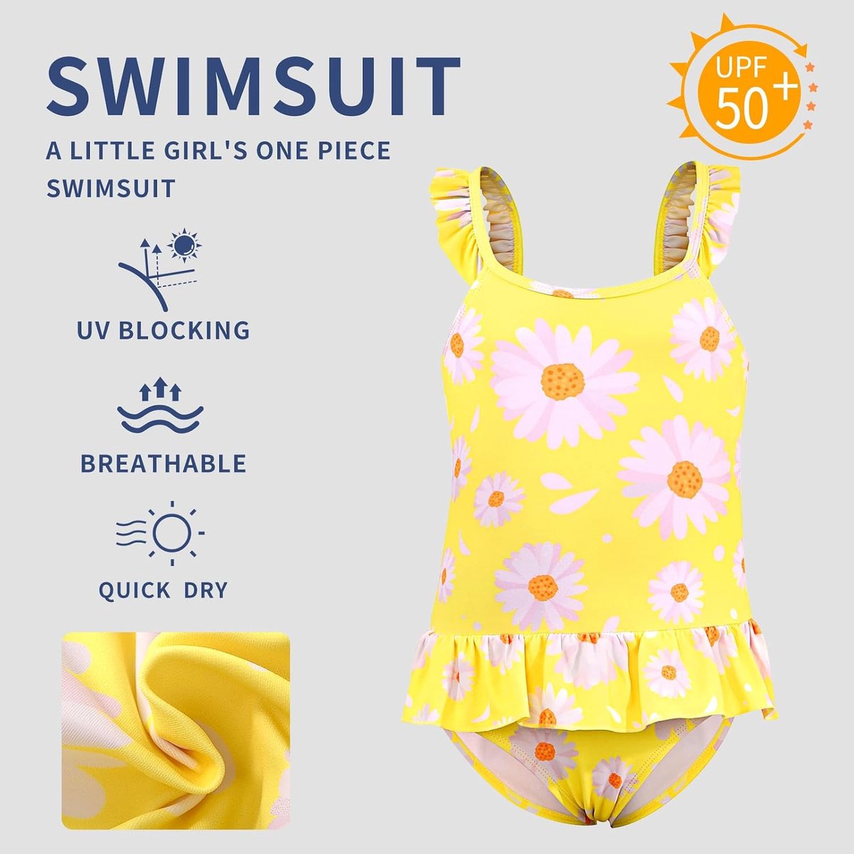 Zwemkleding voor Meisjes Eendelig Badpak Peuter Schattige Ruches Zwemkleding Sneldrogende Zomervakantie Bikini voor Kinderen 2~7 jaar