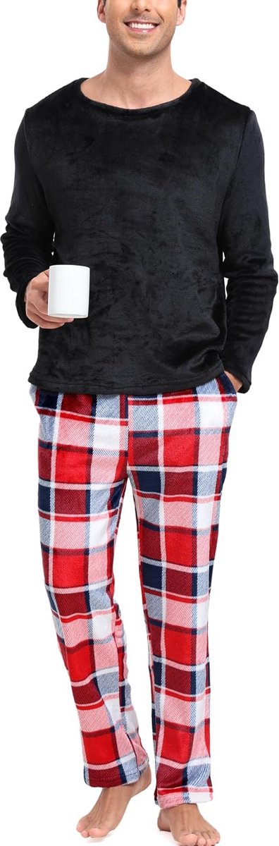 Pyjama voor heren van zacht fluweel, voor Kerstmis, sportpakken voor herfst en winter, kerstcadeau