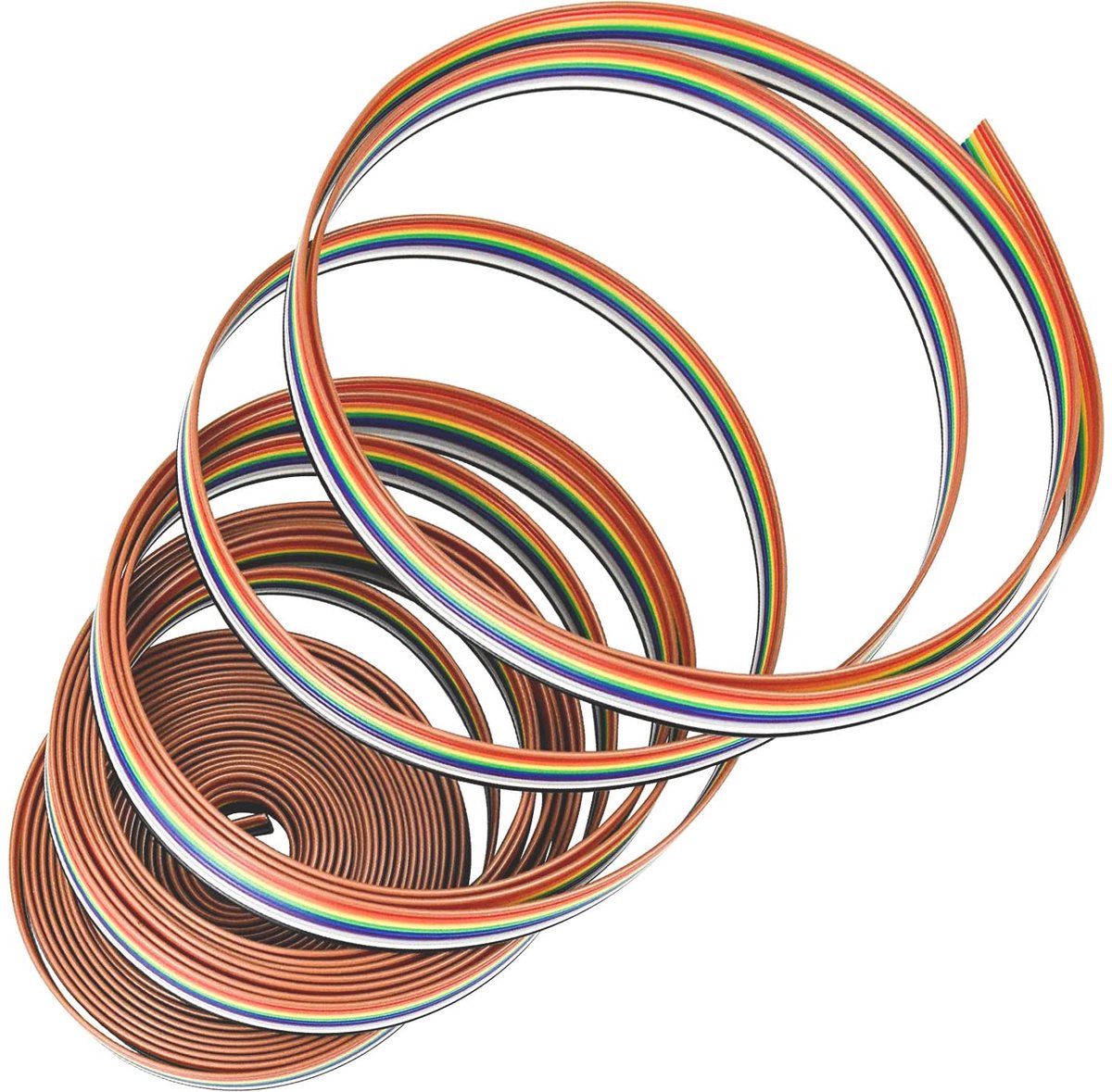 10 m IDC platte lintkabel 10 pins voor Raspberry Pi Breadboard of Arduino's, Rainbow Flat Ribbon kabel (1,27 mm)